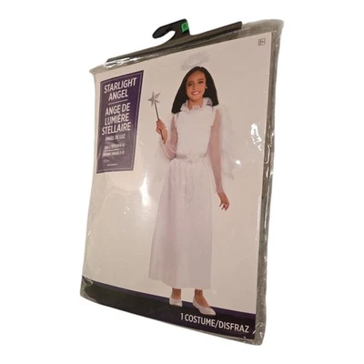 Starlight Angel Child White Dress & Halo Halloween Costume Size Medium 8-10 - Image 1 of 4