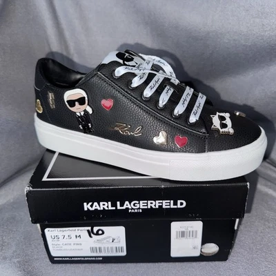 Zapatillas deportivas Karl Lagerfeld Paris Cate Pins negras de moda 7,5 38 nuevas con caja nuevas Foto 1 de 4