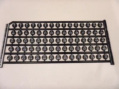 Vintage Bingo Numbers Black Plastic Complete Unpunched Golden 7/16 " - Image 1 of 4