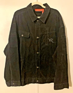 New Vintage Rocawear Mens Corduroy Jacket USSR Sportsmen Black 3XL Y2K - Picture 1 of 6