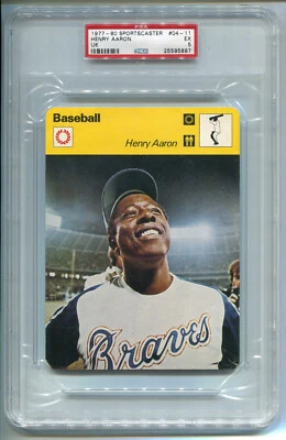 1977-1980 Sportscaster-UK 04-11 Henry Hank Aaron PSA 5 EX NQ HOF Pop 2, 2 Superior - Imagem 1 de 2