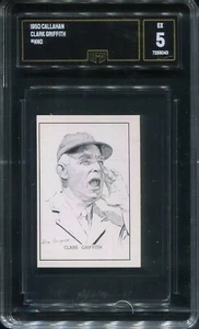 1950 Callahan Hall of Fame - Clark Griffith Washington Senators - GMA 5 Ex - Picture 1 of 2