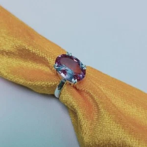 Anillo de alejandrita creado en laboratorio, anillo de plata de ley 925,... - Imagen 1 de 11