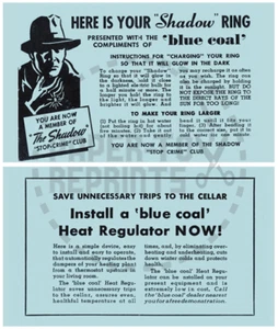 DER SCHATTEN BLAUE KOHLE RING KARTE - VINTAGE NACHDRUCK - Bild 1 von 1