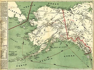 Póster artístico 1897 Alaska Klondyke mapa fiebre campos mineros minas Yukon Klondike - Imagen 1 de 5