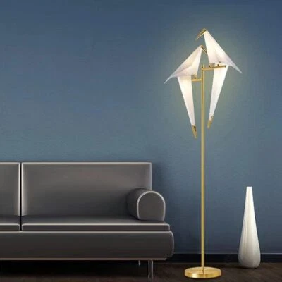 Modern Paper Crane Bird LED Light Bedside Bedroom Reading Floor Light /Desk Lamp - Image 1 of 4