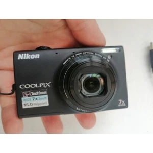 Nikon COOLPIX S6150 Digital Camera 16.0MP 7x Optical Zoom Built-in Speaker Black - Picture 1 of 12