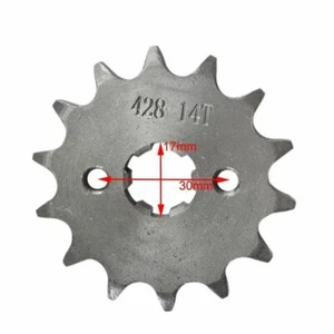 FOR 428 CHAIN 14 TOOTH 14T FRONT SPROCKET FITS 17MM SHAFT PIT BIKE ES10 - Bild 1 von 2