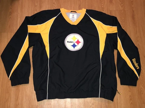 Pittsburgh Steelers Pullover Side Zip Lined Windbreaker Jacket NFL Men’s XL Logo Cover