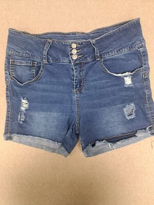 Pantalones cortos de mezclilla para mujer Paris Blues desgastados talla 11/30 Foto 1 de 4