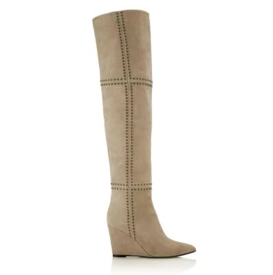 Botas Tamara Mellon Arena Gamuza Mojave Cuña Hasta la Rodilla 80mm EE. UU. 6.5 / UE 36.5 Foto 1 de 4