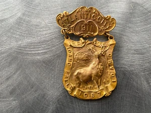 COLECTIBLE VINTAGE B.P.O.E. ELKS 1911 ATLANTIC CITY / IDAHO FALLS REUNION BADGE - Picture 1 of 4