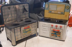 Vintage Fuchs Western Germany & MFZ Tin Toy Stoves 1950's Rare HTF - Picture 1 of 13