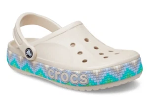 Crocs Bayaband Chevron Band Clogs | Slip On Shoes / STUCCO MULTI -M 12 W 14 - Picture 1 of 5