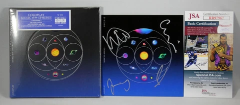 COLDPLAY SIGNED MUSIC OF THE SPHERES ART CARD CD 2021 NEW CHRIS MARTIN +JSA COA Cover