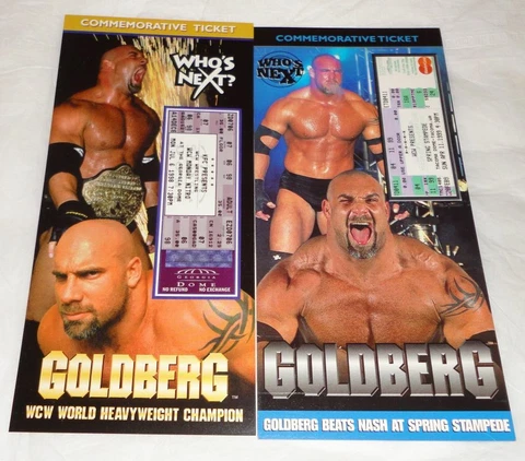 GOLDBERG BEATS NASH & HULK HOGAN-2 COMMEMORATIVE TICKETS Cover