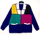 Vintage Teddi Sport Light Weight Windbreaker Jacket 80s 90s Retro Colorful