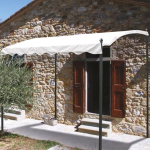 Gazebo Pergola in ferro 3x2xh2,5max mt copertura poliestere 180g/m bianco 786/4 - Foto 1 di 2