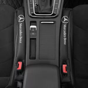 2x Schwarz Zubehör Leder Autositz Lückenfüller Für Mercedes Benz AMG - Bild 1 von 6