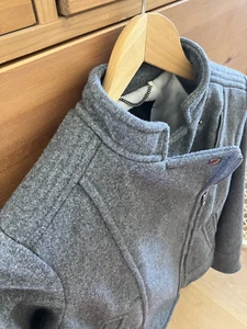 BANANA REPUBLIC 80% Italian Wool Blend Grey Zipper Moto Jacket XS P Petite - Picture 1 of 8