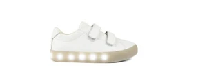 POP SHOES Big Kid's White Holiday Light Up Sneakers Sz 4 NWB - Picture 1 of 3