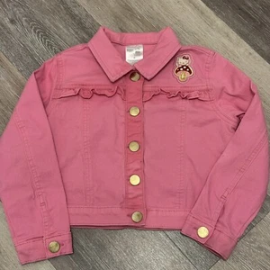 Hello Kitty Snap Button Closure Long Sleeve Denim Jacket Girl's Size 6 - Picture 1 of 9