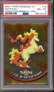 Pokemon Topps TV Series 2 Foil Rapidash 78/117 PSA 8