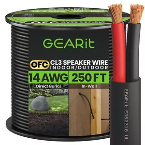 Cable de altavoz GearIT 14/2 (250 pies) calibre 14 AWG - entierro directo al aire libre - Imagen 1 de 7