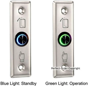Stainless Steel Exit Button Push Switch Door Opener LED for Access Control USA - Picture 1 of 3