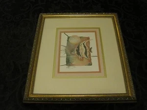 Paul Brent signiert gerahmt und dreifach mattiert 1984 Angelfish Druck 16x18" - Bild 1 von 1