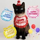 Party Dress Cat Birthday Scarf Hat Set Cotton Polyester Dress Up Ornaments