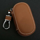 1x Brown Leather Zip Car Key Holder Automatic Remote Control Luggage Compartment