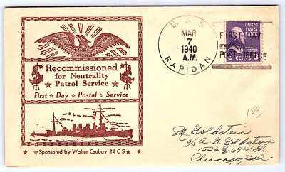 二战舰队 Oiler USS RAPIDAN AO-18 RECOMMISSIONING 美国海军封面 CV207 — 第 1/2 张图片