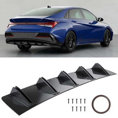 32" For Hyundai Sonata Elantra Carbon Rear Lip Bumper Diffuser Shark Fin Spoiler Foto 1 de 4
