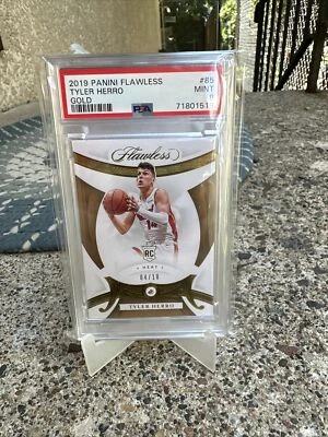 Panini Flawless #85 Tyler Herro RC 2019; dorado SSP/10 novato PSA 9 💥 como nuevo Foto 1 de 2