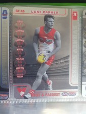 2018 AFL TEAMCOACH BEST & FAIREST CARD - Sydney Swans Luke Parker #BF16