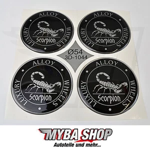 4x Silicone Sticker Scorpion ∅= 2 1/8in For Hub Caps Emblems Sticker New - Picture 1 of 1