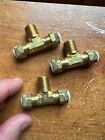 Lot of 3 Brass Pneumatic T Fitting 1/4"NPT 3/8' Tube OD Compression MADE IN USA