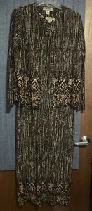 Vintage Plissee Pleat By Rafael 2tlg Mehrfarbig Streifen Kleid & Cardigan Gr. XL - Bild 1 von 14