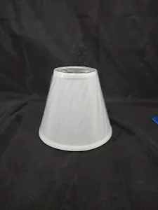 White Empire Clip-on Lamp Shade 3"X6" X5" Fabric Small Desk Lamp Nightstand - Picture 1 of 7