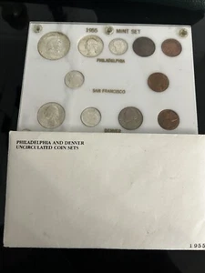 1955 SILVER MINT Set Unc. Sealed 22Coins 50% Orig rest Capital Holder mntg 49656 - Picture 1 of 16