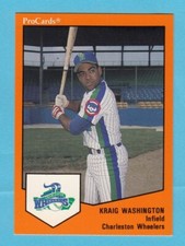1989 Minor League Kraig Washington -- Charleston Wheelers -- Box 183