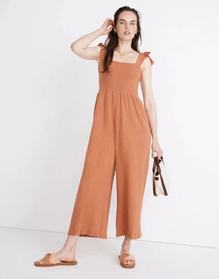 Mono Madewell Lightspun Lucie 00 Naranja Manga Flutter Pierna Ancha Gasa Foto 1 de 4