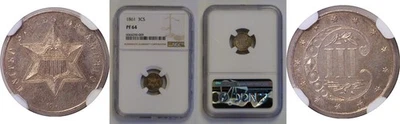 1861 Silver Three Cent  -  NGC PF-64 - Image 1 of 3