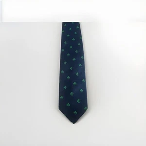 ROBERT TALBOTT Hand Sewn Tie Navy Green Clover St Patty’s Day 3x56 - Picture 1 of 6