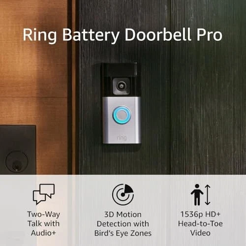 AMAZON RING BATTERY DOORBELL PRO (NEWEST MODEL) 5F79E9 - WHITE - Image 1 of 4