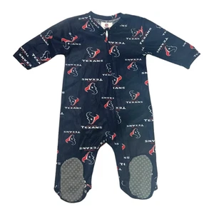 NFL Houston Texans Baby Allover Print Full-Zip Sleeper in Navy, 18M - Picture 1 of 4