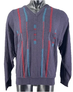NEU MIT ETIKETT HERREN VINTAGE COOPER AUBERGINENMUSTER PULLOVER GRÖSSE LARGE - Bild 1 von 8