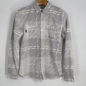 Marc Ecko Cut & Sew Shirt Men Medium White Black Face Print Button Up Cotton Y2K - Picture 1 of 10