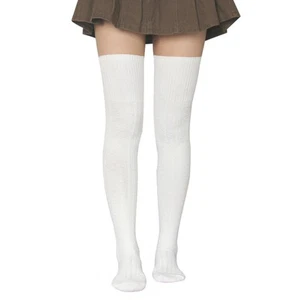 Women Thigh High Socks Cotton Cable Knit Over the Knee Boot Stockings Long Wa... - Picture 1 of 6